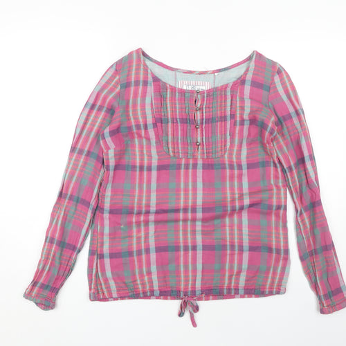 Fat Face Women's Pink Plaid Blouse Size 10