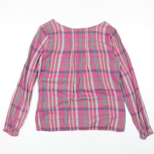 Fat Face Women's Pink Plaid Blouse Size 10