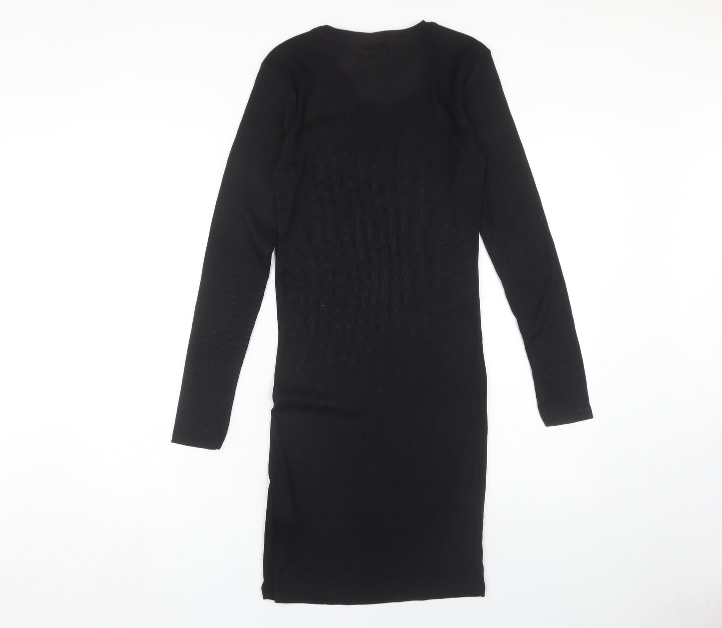 JDY Women's Black Bodycon Dress - Size S, Midi, Long Sleeve