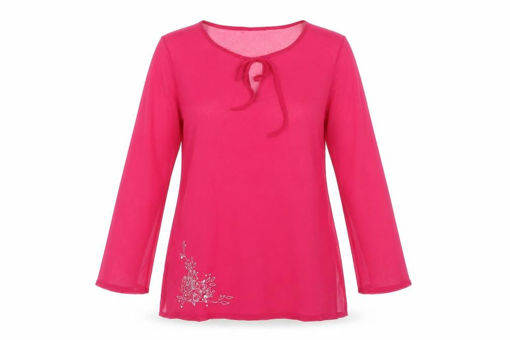 Jeff Banks Women's Pink Embroidered Sheer Cover Up M