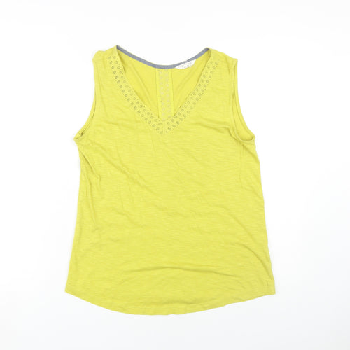 White Stuff Women's Yellow Sleeveless Tank UK 12