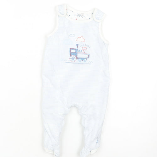 Jasper Conran Unisex Blue Striped Babygrow 3-6 Months