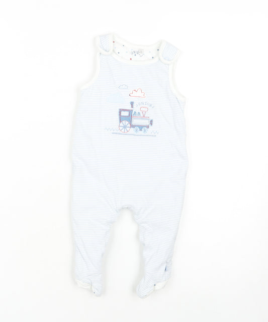 Jasper Conran Unisex Blue Striped Babygrow 3-6 Months