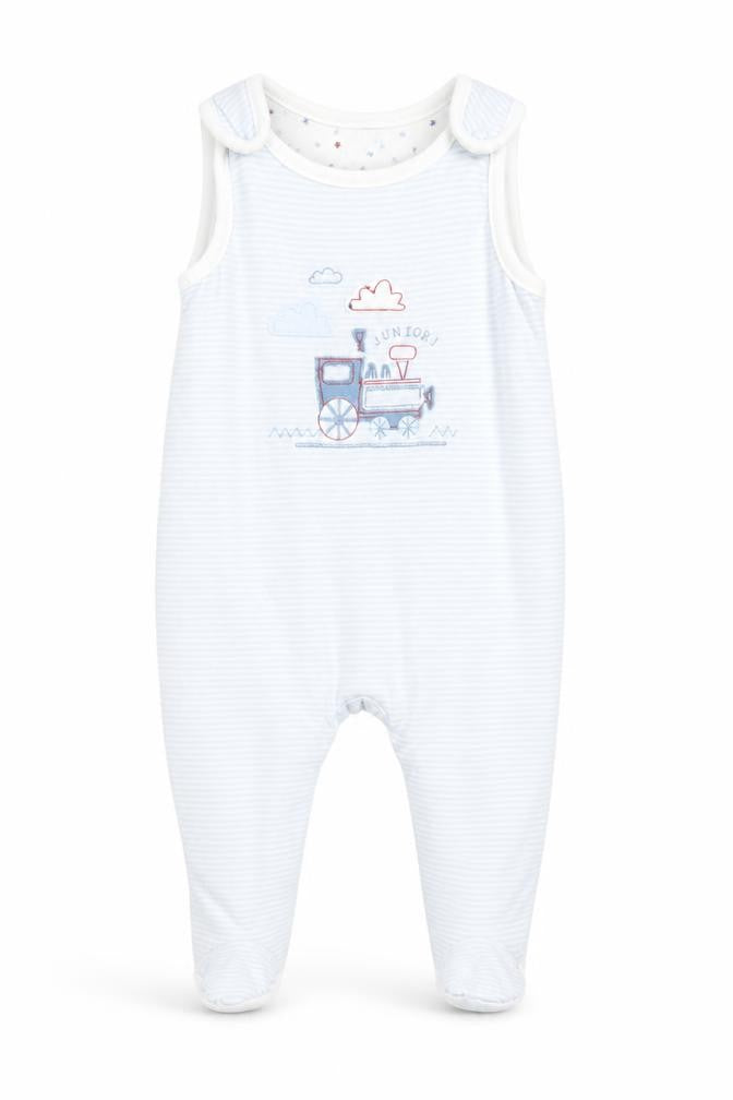Jasper Conran Unisex Blue Striped Babygrow 3-6 Months