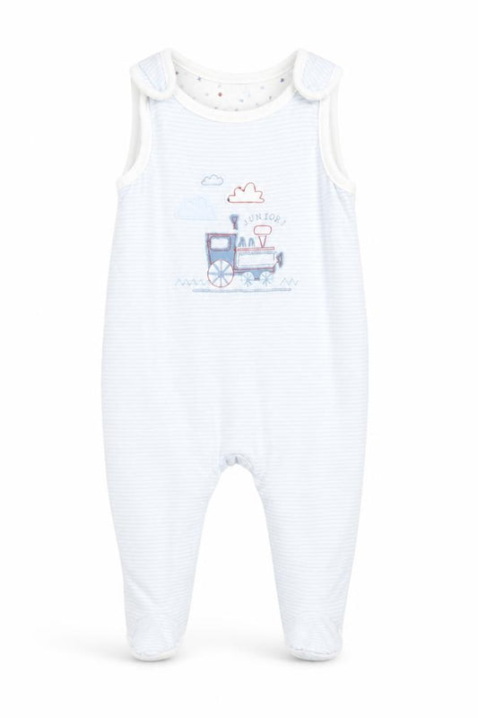 Jasper Conran Unisex Blue Striped Babygrow 3-6 Months