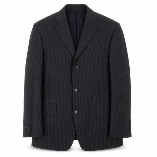 Moss Men's Grey Striped Blazer, Medium Regular Fit