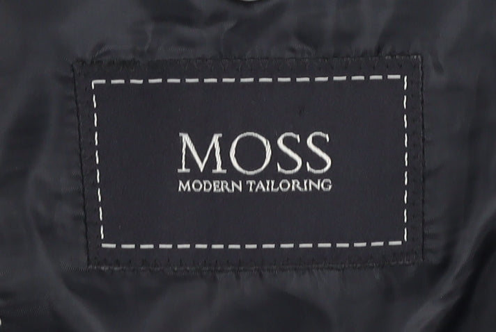 Moss Men's Grey Striped Blazer, Medium Regular Fit