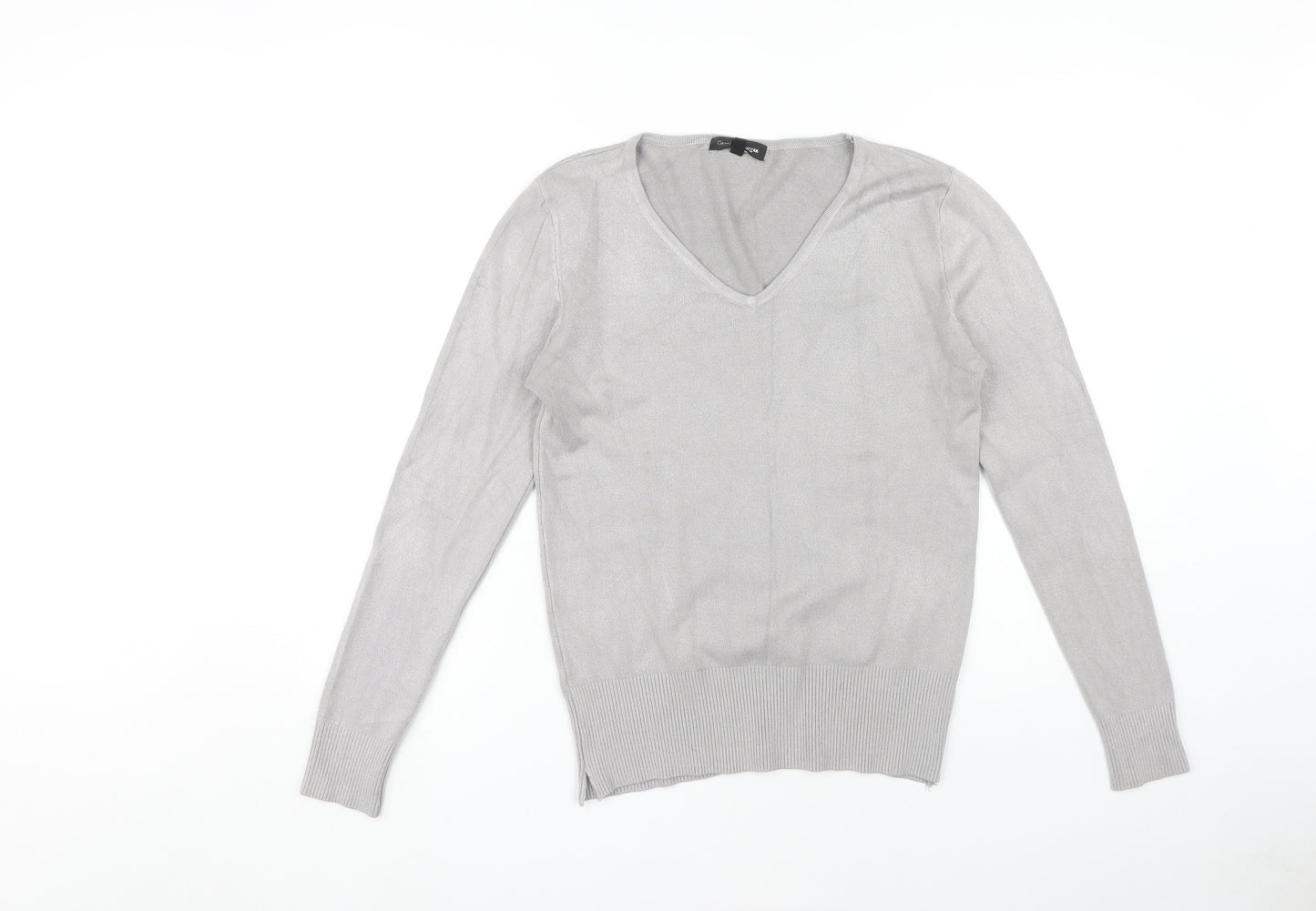 Caroline Morgan Women's Grey V-Neck Pullover Jumper Size 14