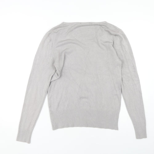 Caroline Morgan Women's Grey V-Neck Pullover Jumper Size 14