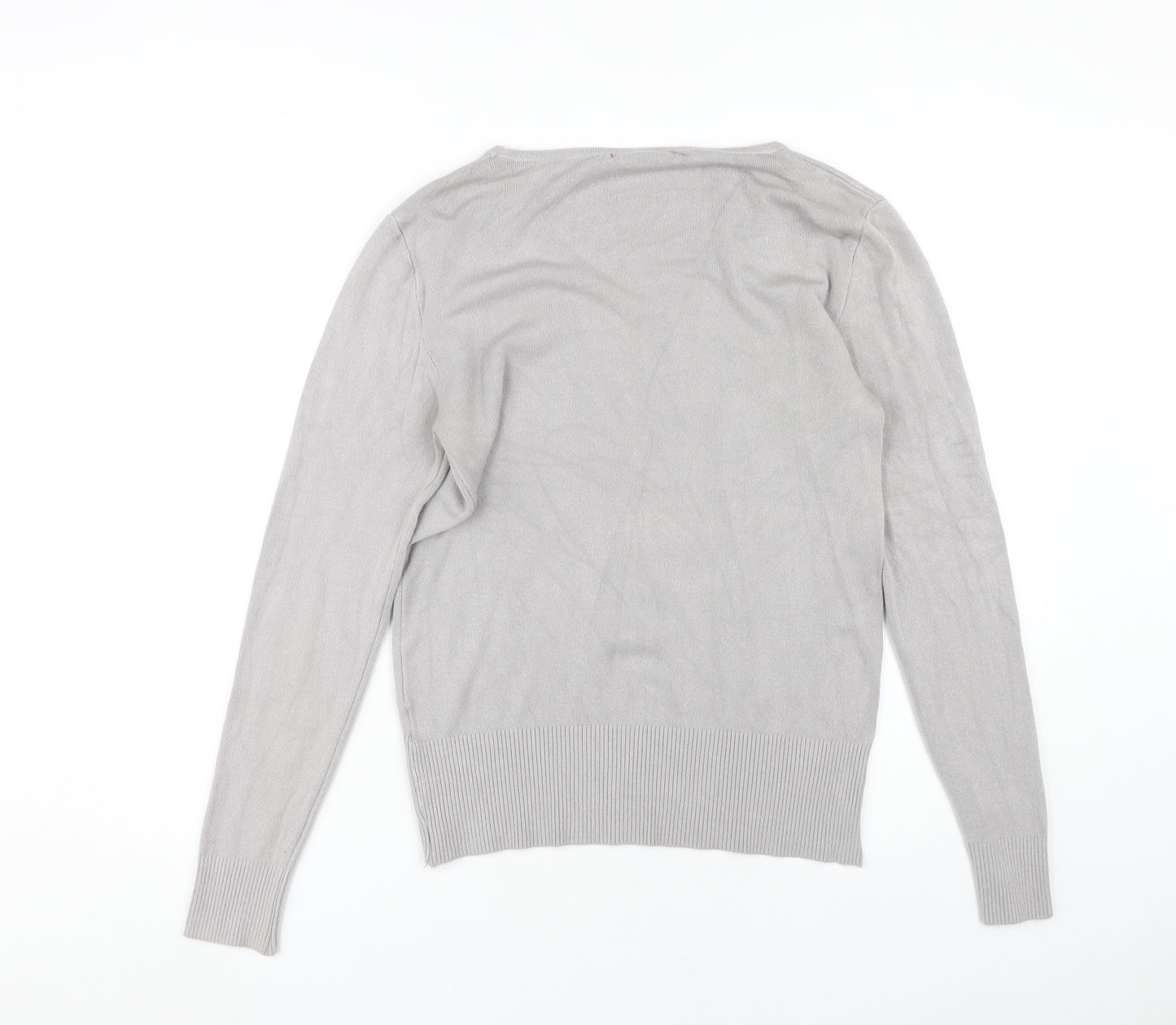 Caroline Morgan Women's Grey V-Neck Pullover Jumper Size 14