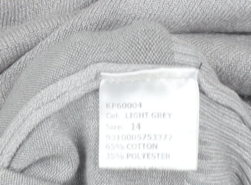 Caroline Morgan Women's Grey V-Neck Pullover Jumper Size 14