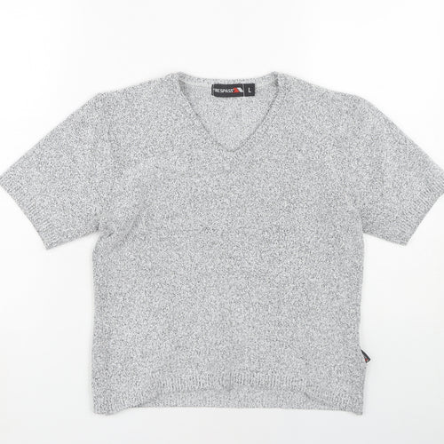 Trespass Women's Grey V-Neck Pullover Jumper Size 12
