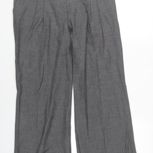 Laura Ashley Women's Grey Wide-Leg Trousers Size 10