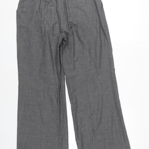 Laura Ashley Women's Grey Wide-Leg Trousers Size 10