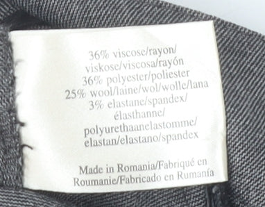 Laura Ashley Women's Grey Wide-Leg Trousers Size 10