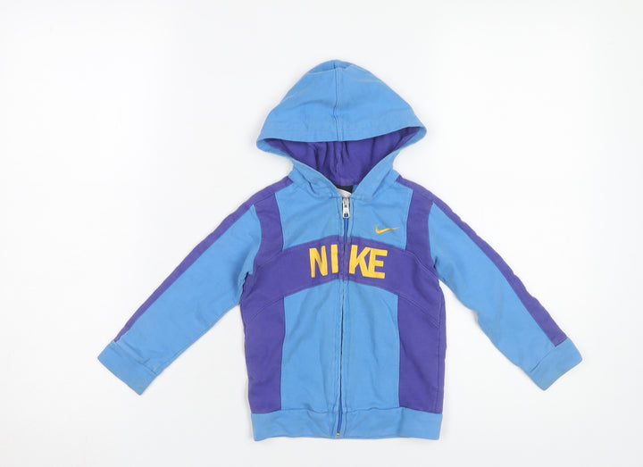 Nike Boys Blue Hoodie, 18-24 Mo, Casual, Cotton, Logo