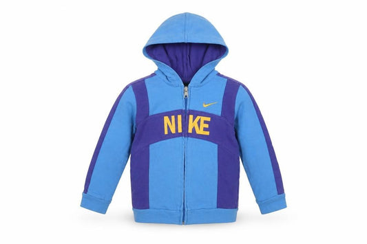 Front view of Nike boys’ blue hoodie, 18-24 mo, casual, cotton, logo
