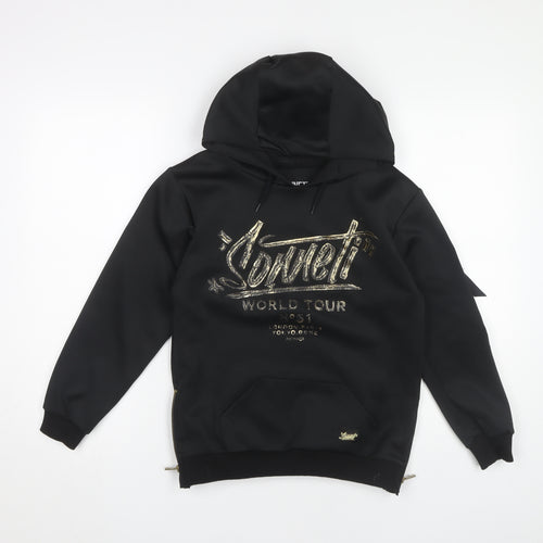 Sonneti Boys Black Pullover Hoodie 10-12 Years with Logo Details