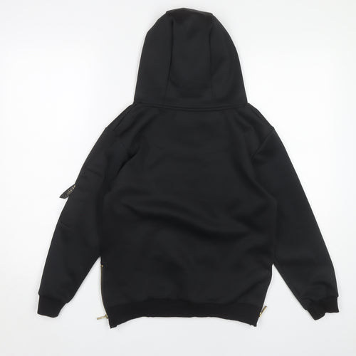 Sonneti Boys Black Pullover Hoodie 10-12 Years with Logo Details