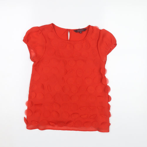 Ted Baker Red Teen Blouse - Cap Sleeve, Round Neck