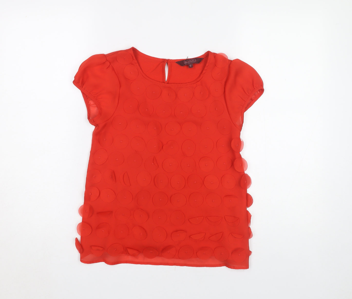 Ted Baker Red Teen Blouse - Cap Sleeve, Round Neck