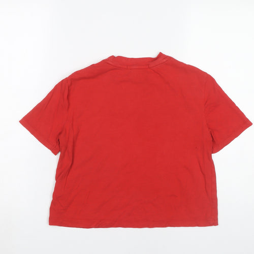 Calvin Klein Jeans Women Red S Cotton T-Shirt