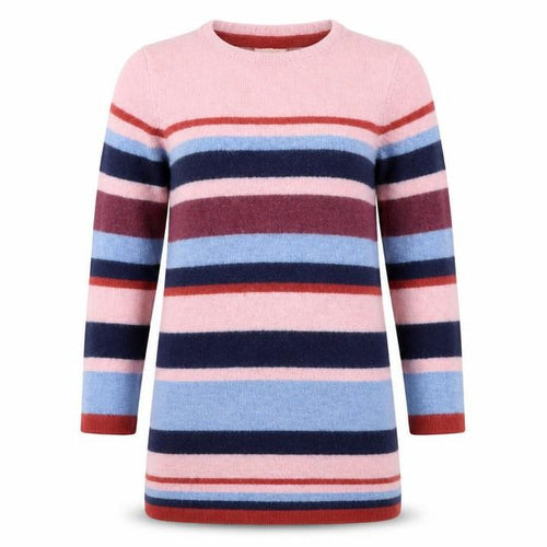 Jigsaw Girls Multicoloured Wool Striped Dress Long Sleeve 8-9 Years