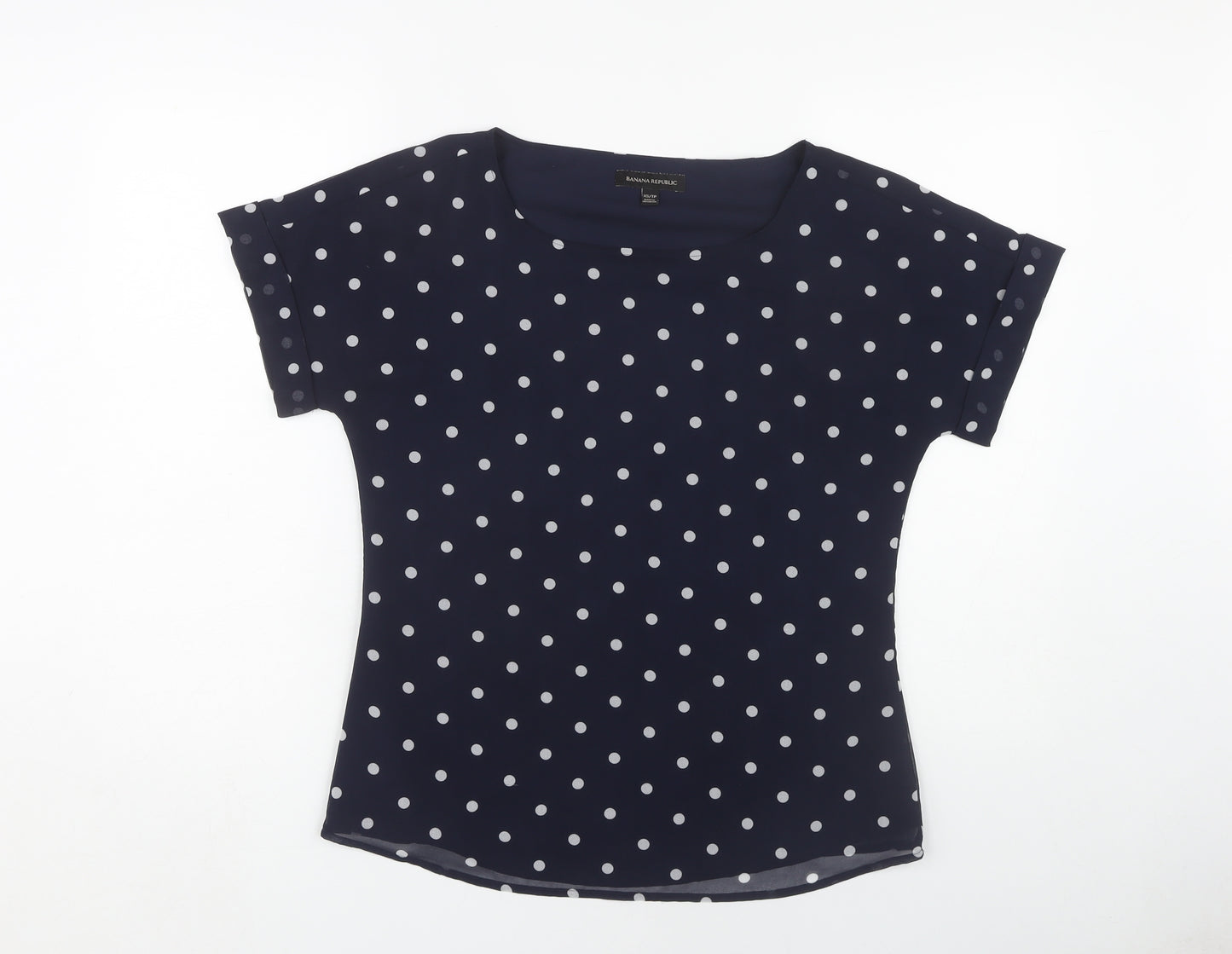 Banana Republic Women's Blue Polka Dot T-Shirt XS
