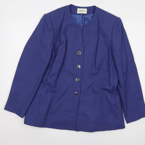 Eastex Women's Blue Wool Suit Jacket Size 16