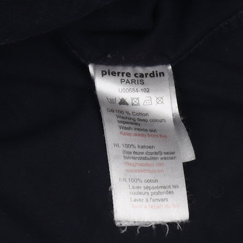 Pierre Cardin Men's Black Button-Up Shirt L