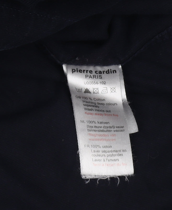 Pierre Cardin Men's Black Button-Up Shirt L