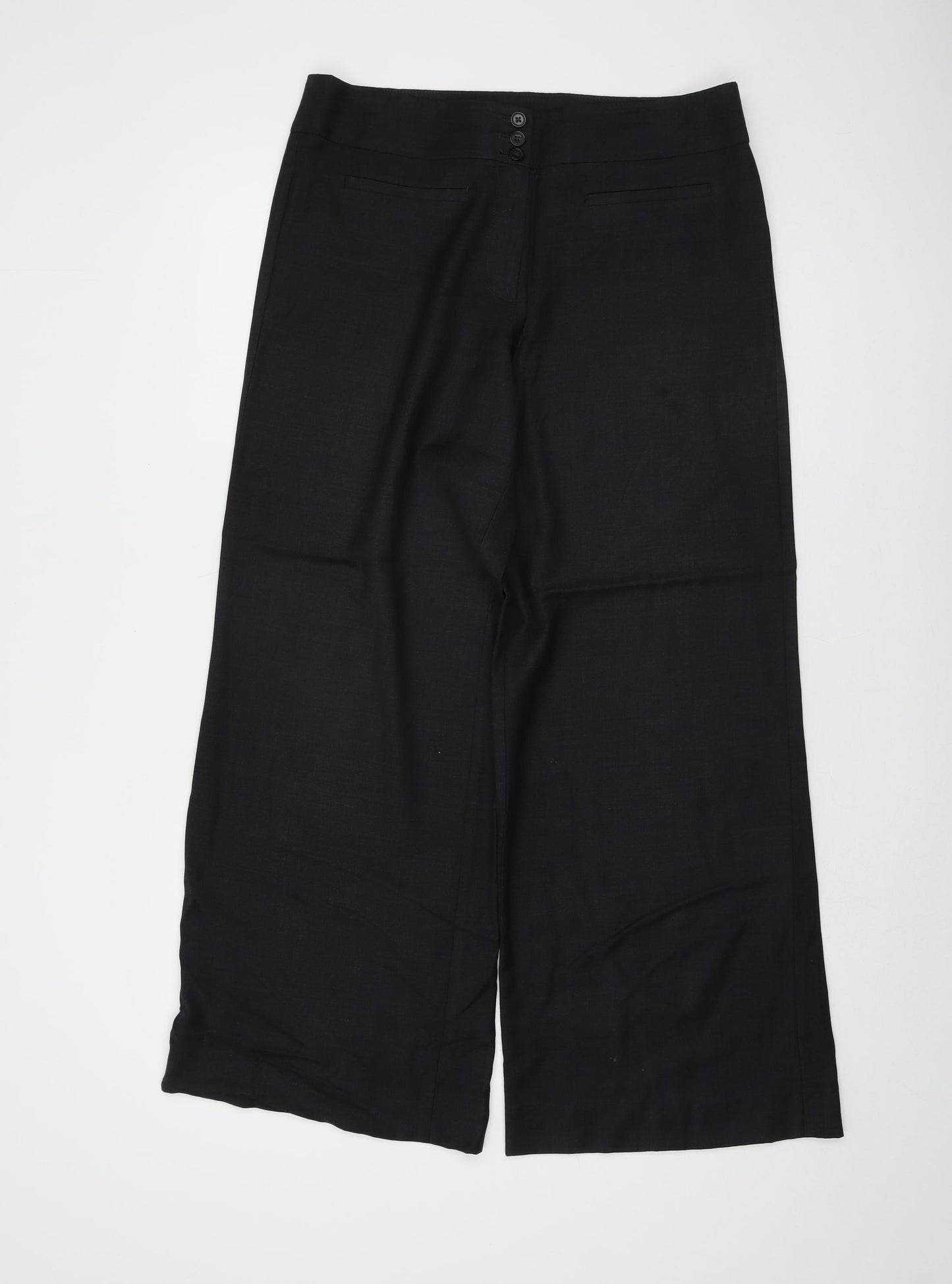 TM Lewin Women's Black Wide-Leg Trousers Size 12