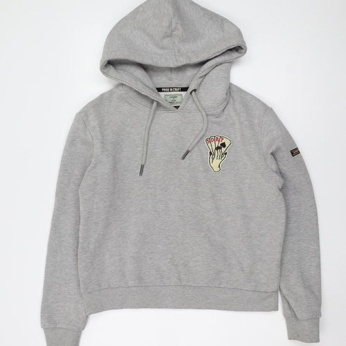 Superdry Women's Grey Hoodie UK 12 Pullover Casual