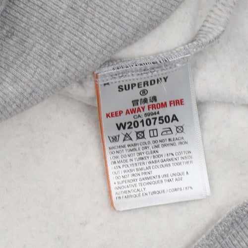 Superdry Women's Grey Hoodie UK 12 Pullover Casual