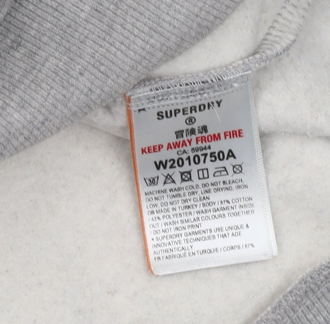 Superdry Women's Grey Hoodie UK 12 Pullover Casual