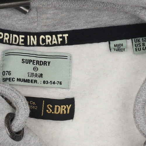 Superdry Women's Grey Hoodie UK 12 Pullover Casual