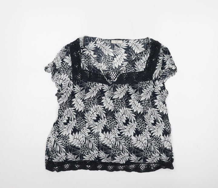Hush Women's Black Floral Top Size 10