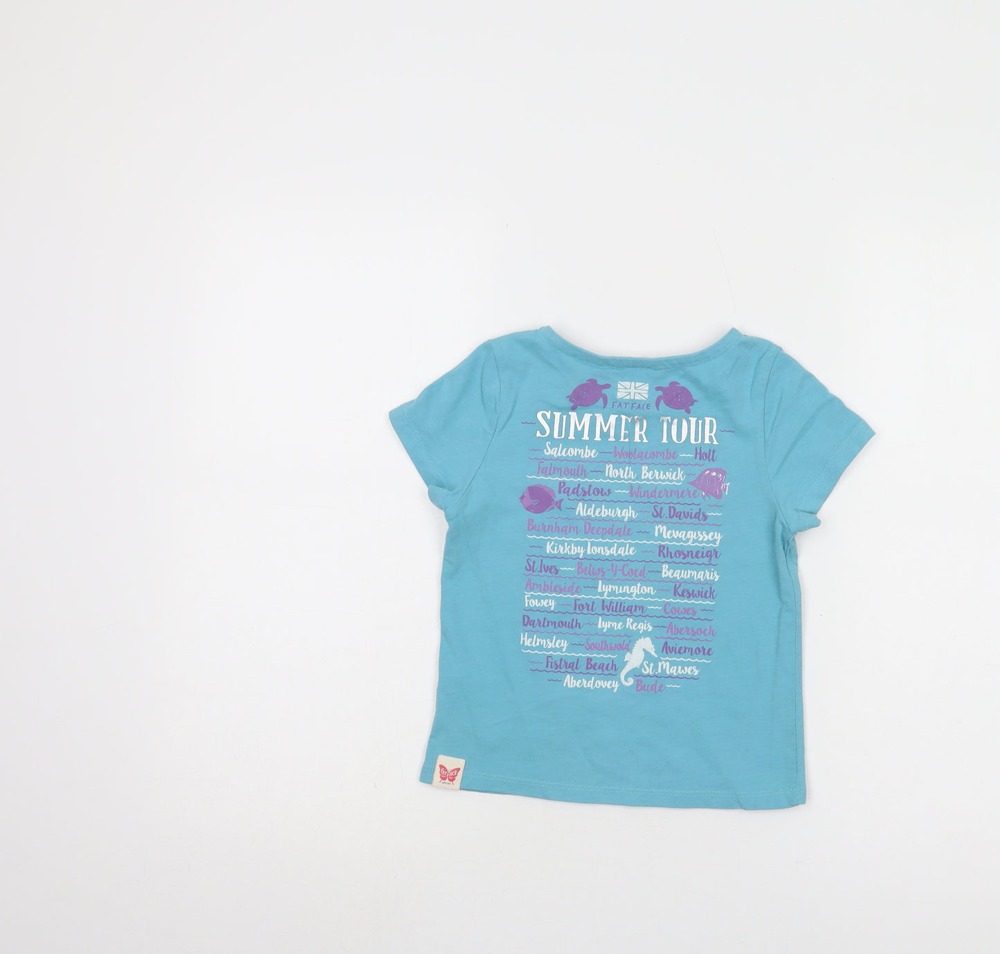 Fat Face Girls Blue Graphic T-Shirt 4-5 Years