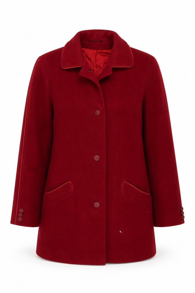 DAKS Women's Red Wool Overcoat Size 14