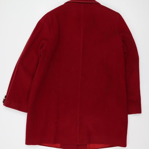 DAKS Women's Red Wool Overcoat Size 14