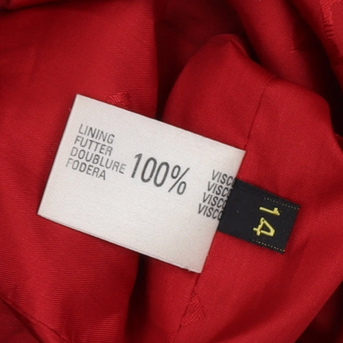DAKS Women's Red Wool Overcoat Size 14