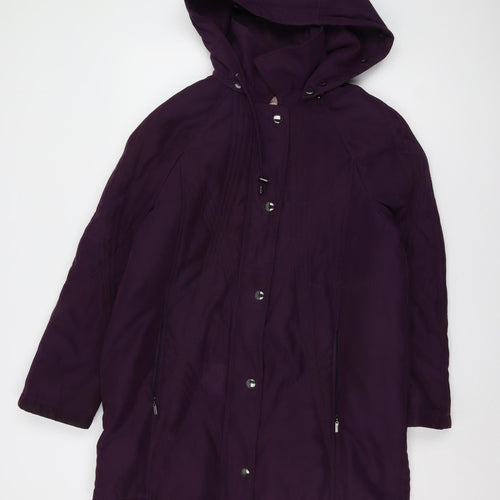 Jacques Vert Women's Purple Parka Coat M Casual