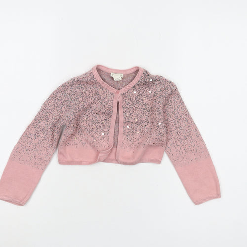 Monsoon Girls Pink Sequin Cardigan 3-4 Years