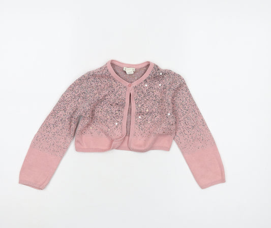 Monsoon Girls Pink Sequin Cardigan 3-4 Years
