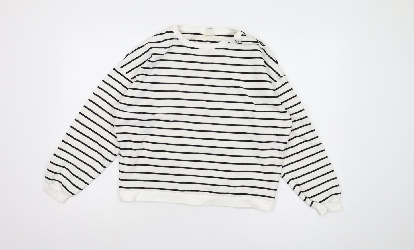 In Other Words Women's Black and White Striped XS Pullover Sweatshirt