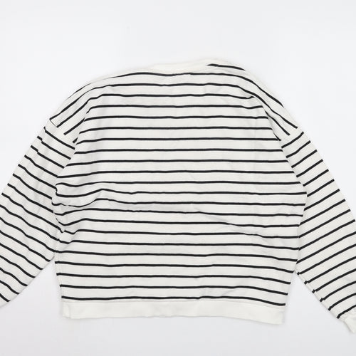 In Other Words Women's Black and White Striped XS Pullover Sweatshirt