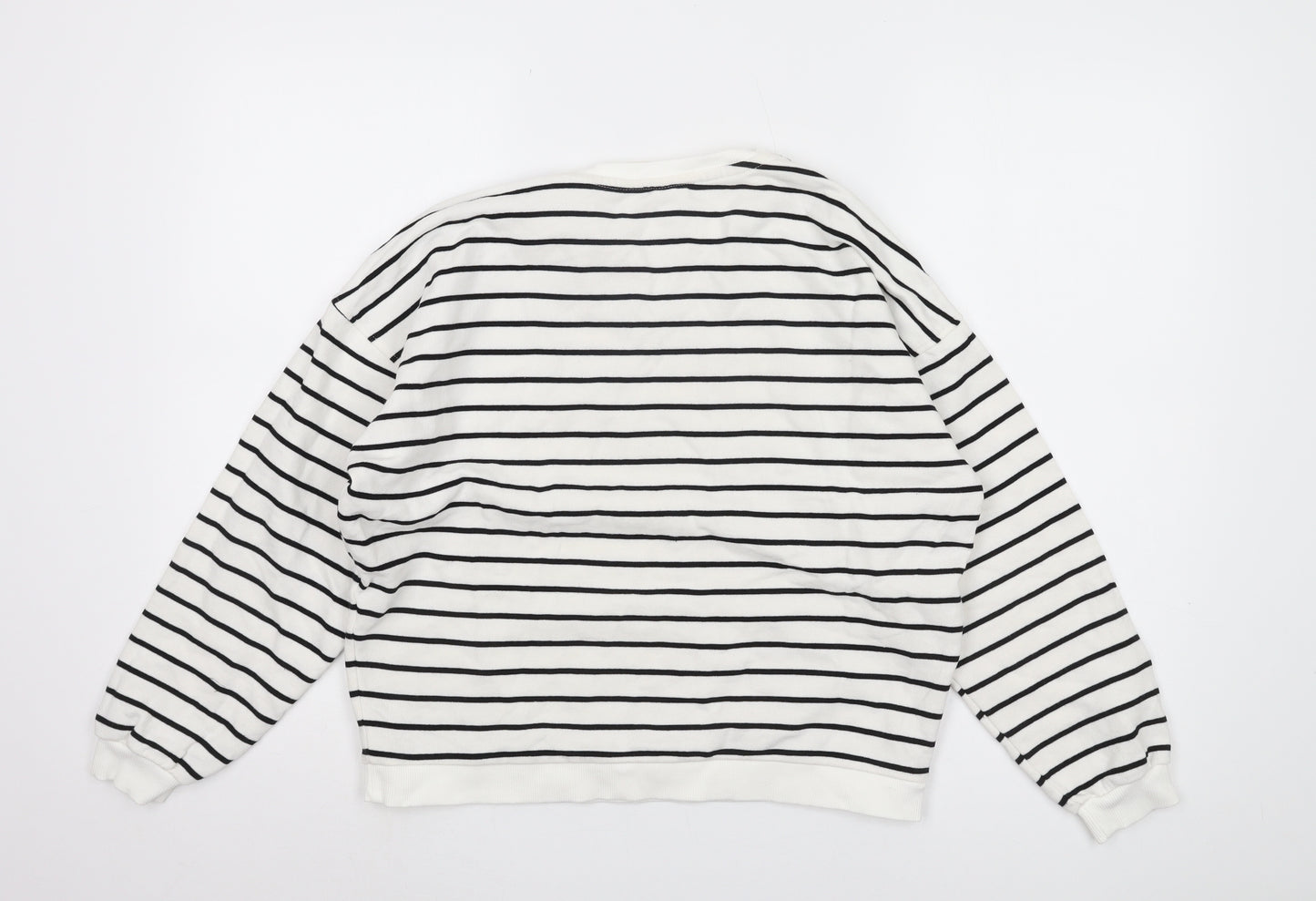 In Other Words Women's Black and White Striped XS Pullover Sweatshirt