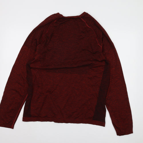 MP Men's Red Long Sleeve T-Shirt, Crew Neck