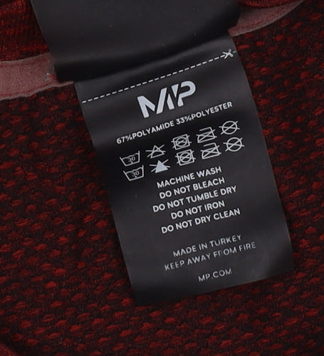 MP Men's Red Long Sleeve T-Shirt, Crew Neck