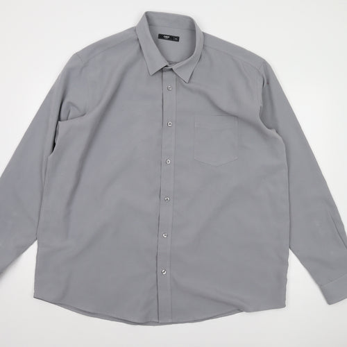 Cotton Traders Men's 2XL Grey Long Sleeve Shirt